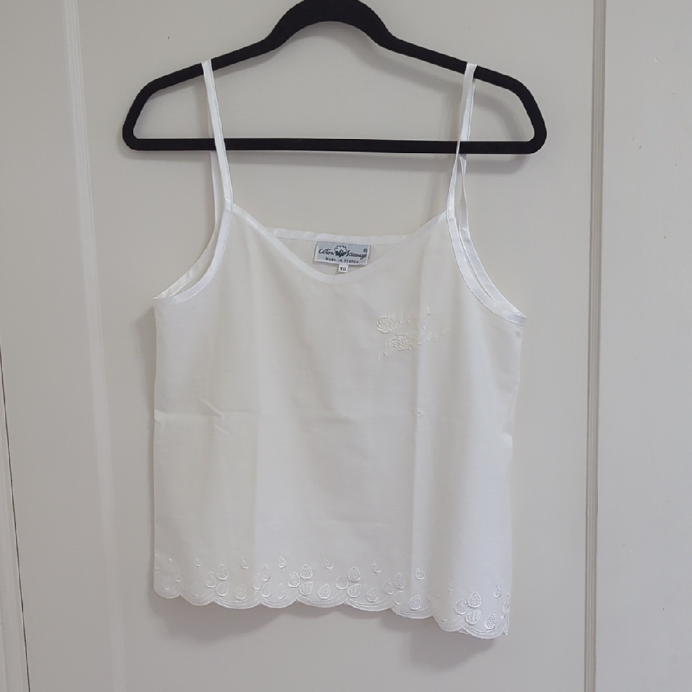 Lily of France White Sleeveless Crop Camisole